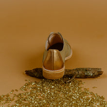 Load image into Gallery viewer, Green Oxfords with Gold Heel