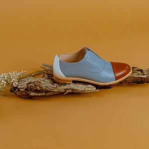 Sky Blue Leather Oxfords