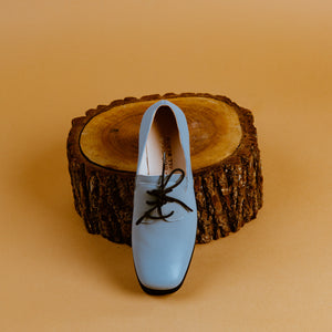 Square Toe Blue Lace Up Shoe