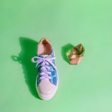 Load image into Gallery viewer, Tilapia leather Blue-Teal and Gold Chunky Sneaker