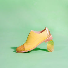 Load image into Gallery viewer, CITRINE Yellow Leather Oxfords