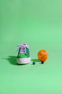 JADE Green Suede and Leather Sneakers