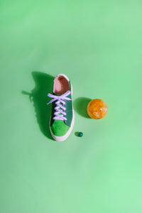 JADE Green Suede and Leather Sneakers