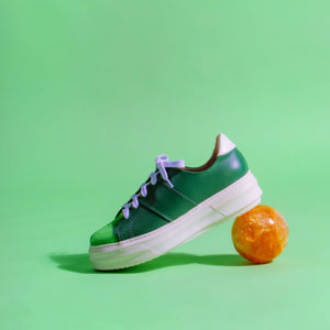 JADE Green Suede and Leather Sneakers