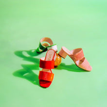 Load image into Gallery viewer, ORANGE DIAMOND Suede &amp; Patent Leather Sandals