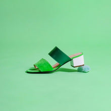 Load image into Gallery viewer, Green Wide Strap Mules