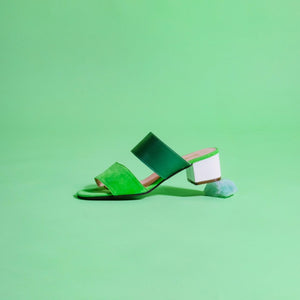 PERIDOT Green Suede & Leather Sandals