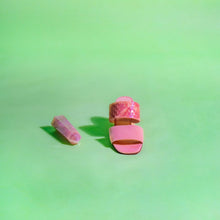 Load image into Gallery viewer, Pink Suede and Fish Skin Sandals