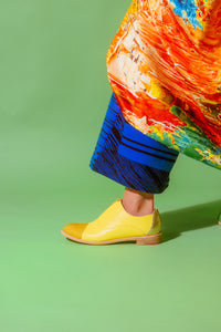 Yellow and Gold Heel Oxfords
