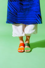 Load image into Gallery viewer, PERIDOT Green Suede &amp; Leather Sandals
