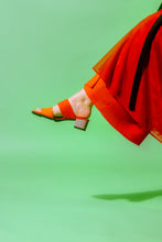 Load image into Gallery viewer, Orange and Grey Heel Mule Sandals