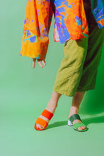 Load image into Gallery viewer, Strappy Mule Sandals in Orange or Green