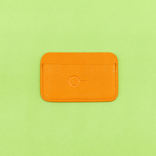 Orange Leather Credit Card Holder