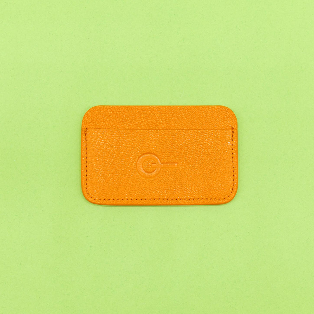 Orange Leather Credit Card Holder