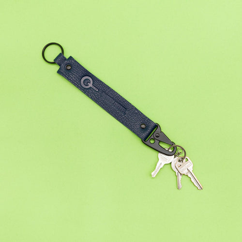 Navy Leather Key Chain