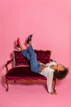 Load image into Gallery viewer, REAWAKEN Black Patent Leather Embossed Ankle Boots