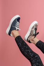 Load image into Gallery viewer, ROAM Navy Snakeskin Sneaker