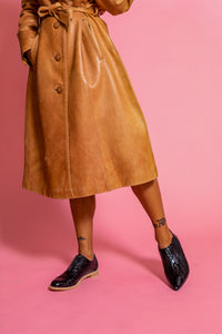 REAWAKEN Black Patent Leather Embossed Ankle Boots