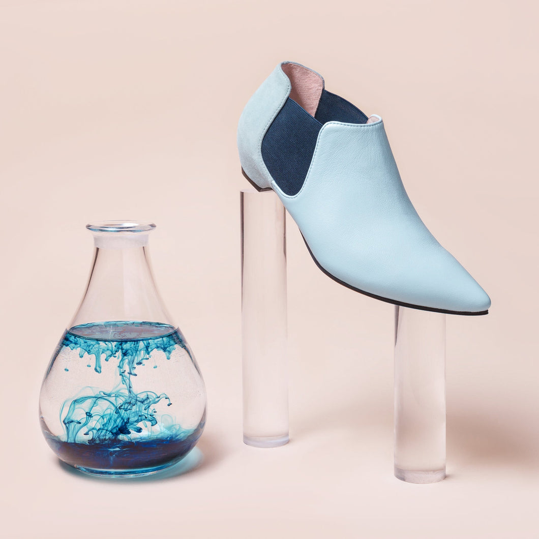 MEDITERRANEAN SKIES Light Blue Leather Boots