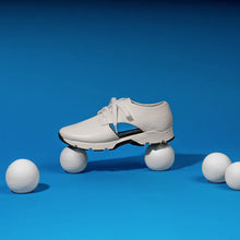 Load image into Gallery viewer, White leather &amp; pony-hair lace-up sneakers