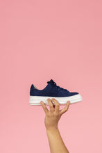 Load image into Gallery viewer, CALM Navy Suede and Leather Sneaker