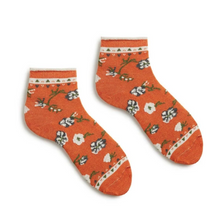 Load image into Gallery viewer, FLORAL COTTON Anklet Sock Persimmon