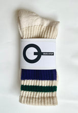 Load image into Gallery viewer, STRIPE Purple Cotton Crew Socks