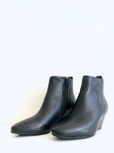 Load image into Gallery viewer, CLEO L Black Leather Wedge Boot