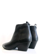 Load image into Gallery viewer, CLEO L Black Leather Wedge Boot