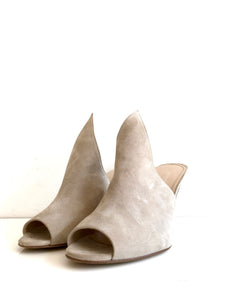 7233 GREY - Sexy high heel peep-toe mule