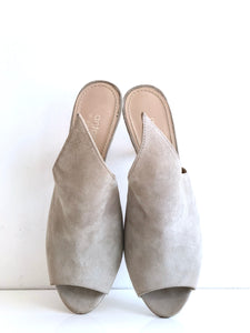 7233 GREY - Sexy high heel peep-toe mule