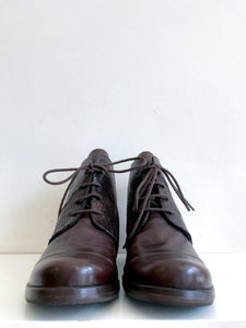 Brown lace up ankle boots