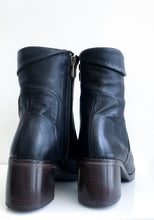 Load image into Gallery viewer, P-1348 P MONJO Black Leather Mid-Heel Boot