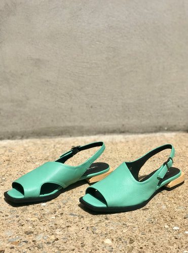 HAKO - Classic Flat Sandal in Teal Leather