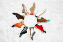 Load image into Gallery viewer, TRIANTAFYLLO Beige Suede And Red Patent Oxfords