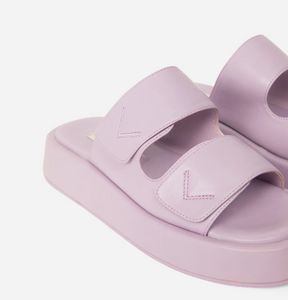 EMIE Lilac Double Strap Sandals
