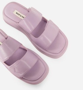 EMIE Lilac Double Strap Sandals