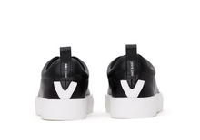 Load image into Gallery viewer, Black Vegan Sneakers with White Sole