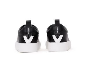 Black Vegan Sneakers with White Sole