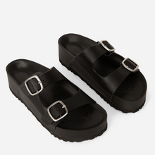 Load image into Gallery viewer, OLAYA Black Flatform Sandals