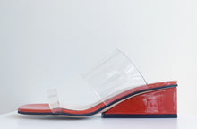Load image into Gallery viewer, CLEAR BANDED WEDGE Orange Sandal