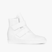 Load image into Gallery viewer, White Leather Wedge Sneaker