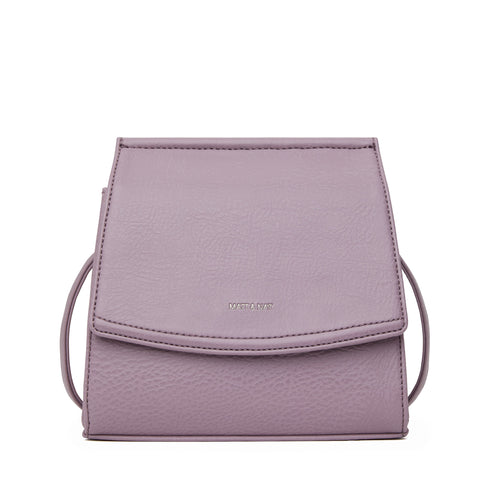 Lavender light purple vegan leather crossbody handbag