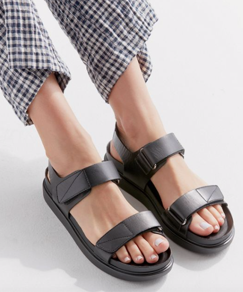 trappe Disco Vilje ERIN Black Leather Sandal | Women's grandad style sandal | Women's sandals