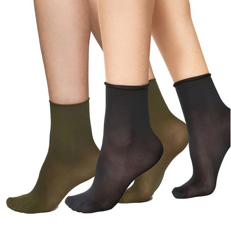 JUDITH Socks Black & Khaki 2 Pack