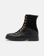 Load image into Gallery viewer, BILLIE HIGH Black Leather &amp; Suede Lace-Up Boot
