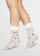 Load image into Gallery viewer, EVA Dot Black and White Sheer Socks