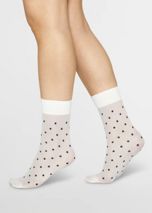 EVA Dot Black and White Sheer Socks