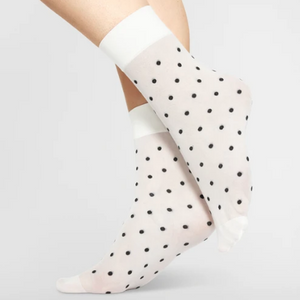 EVA Dot Black and White Sheer Socks