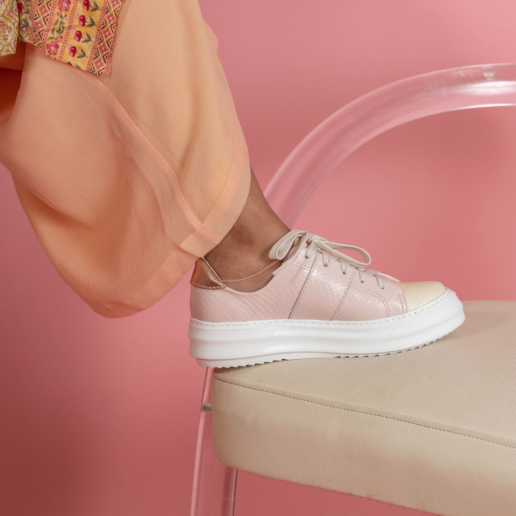 Cream snakeskin shoes on sale